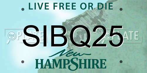 SIBQ25 New Hampshire License Plate