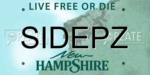 SIDEPZ New Hampshire License Plate
