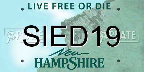 SIED19 New Hampshire License Plate