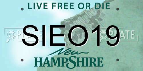 SIEO19 New Hampshire License Plate