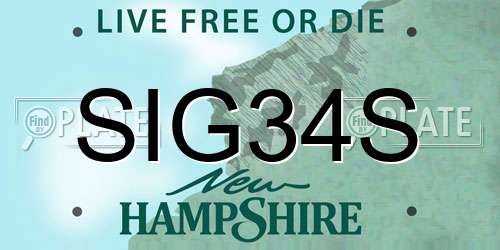 SIG34S New Hampshire License Plate
