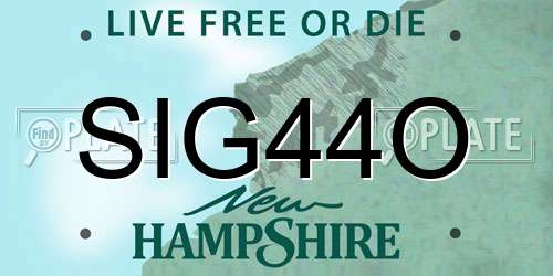 SIG44O New Hampshire License Plate