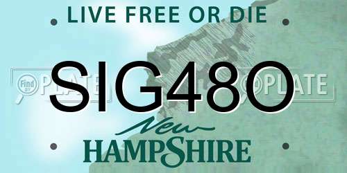 SIG48O New Hampshire License Plate