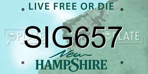 SIG657 New Hampshire License Plate
