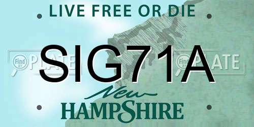 SIG71A New Hampshire License Plate