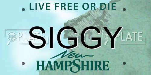 SIGGY New Hampshire License Plate