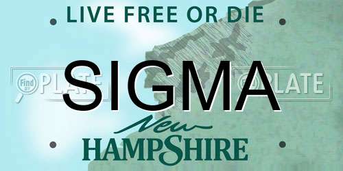 SIGMA New Hampshire License Plate
