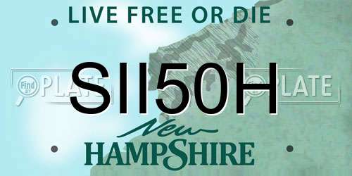 SII50H New Hampshire License Plate