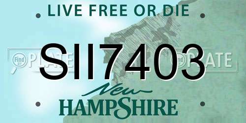 SII7403 New Hampshire License Plate