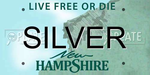 SILVER New Hampshire License Plate