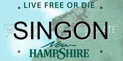 SINGON New Hampshire License Plate