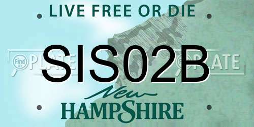 SIS02B New Hampshire License Plate
