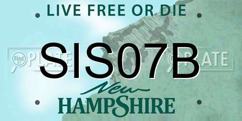 SIS07B New Hampshire License Plate