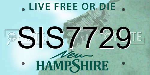 SIS7729 New Hampshire License Plate