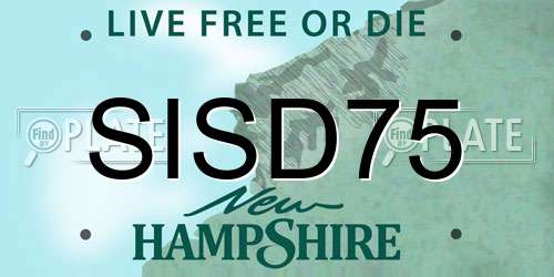 SISD75 New Hampshire License Plate