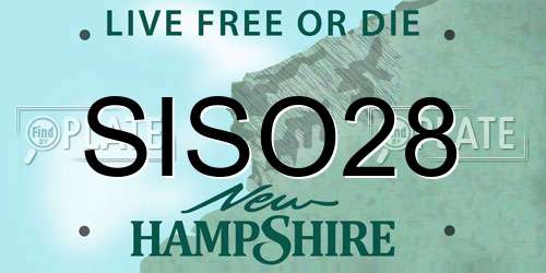 SISO28 New Hampshire License Plate