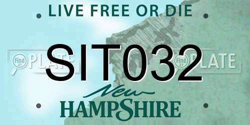 SIT032 New Hampshire License Plate