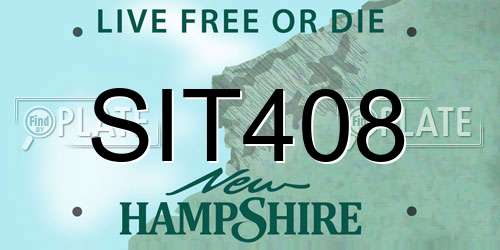 SIT408 New Hampshire License Plate