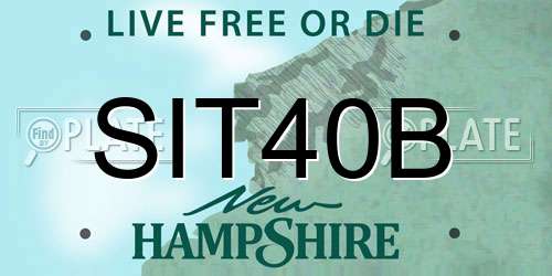 SIT40B New Hampshire License Plate