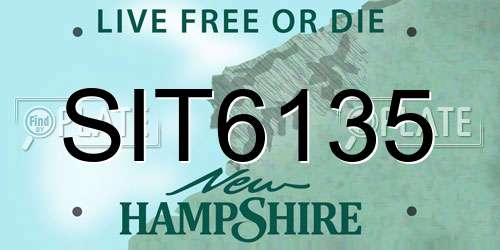 SIT6135 New Hampshire License Plate