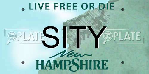 SITY New Hampshire License Plate