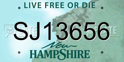 SJ13656 New Hampshire License Plate