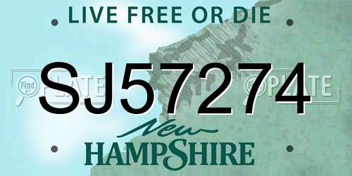 SJ57274 New Hampshire License Plate