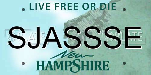 SJASSSE New Hampshire License Plate