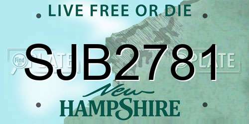 SJB2781 New Hampshire License Plate
