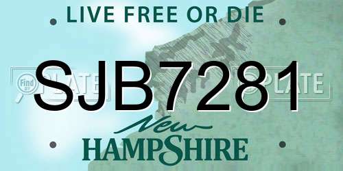 SJB7281 New Hampshire License Plate