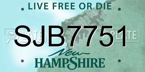SJB7751 New Hampshire License Plate