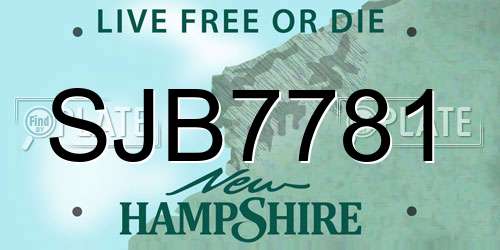 SJB7781 New Hampshire License Plate