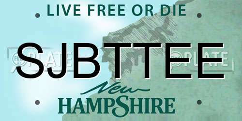 SJBTTEE New Hampshire License Plate
