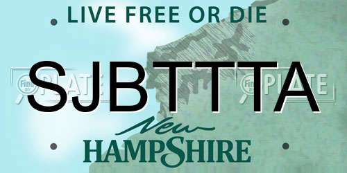 SJBTTTA New Hampshire License Plate