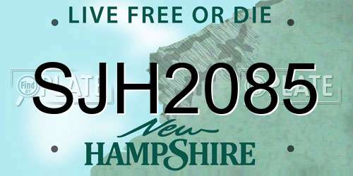 SJH2085 New Hampshire License Plate