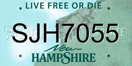 SJH7055 New Hampshire License Plate