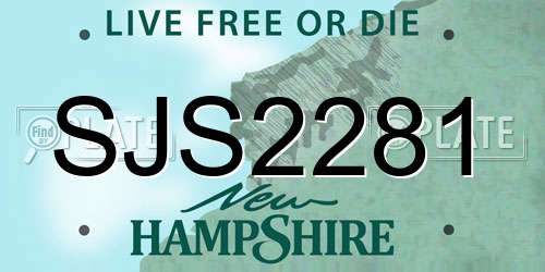 SJS2281 New Hampshire License Plate