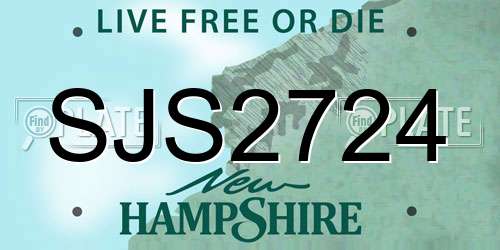 SJS2724 New Hampshire License Plate