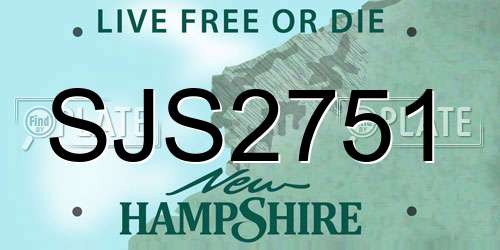 SJS2751 New Hampshire License Plate