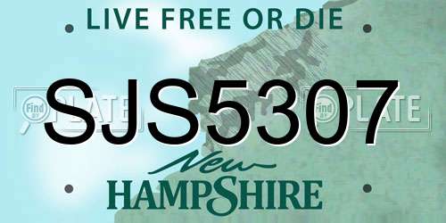SJS5307 New Hampshire License Plate