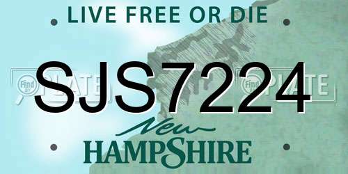 SJS7224 New Hampshire License Plate