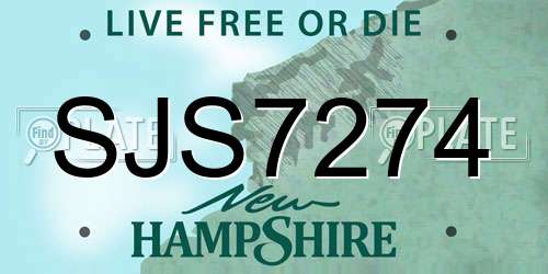 SJS7274 New Hampshire License Plate