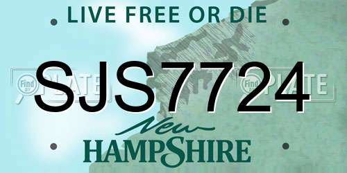 SJS7724 New Hampshire License Plate