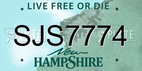 SJS7774 New Hampshire License Plate