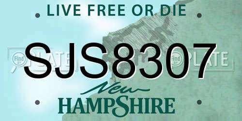 SJS8307 New Hampshire License Plate