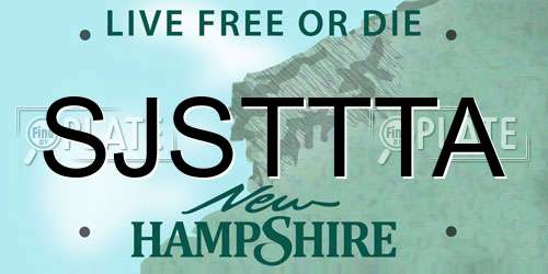 SJSTTTA New Hampshire License Plate