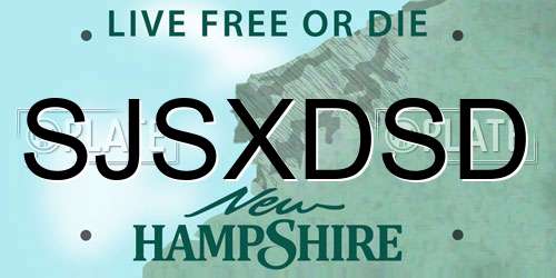 SJSXDSD New Hampshire License Plate