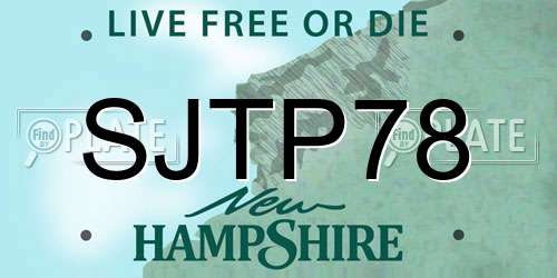 SJTP78 New Hampshire License Plate