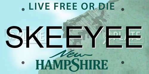 SKEEYEE New Hampshire License Plate