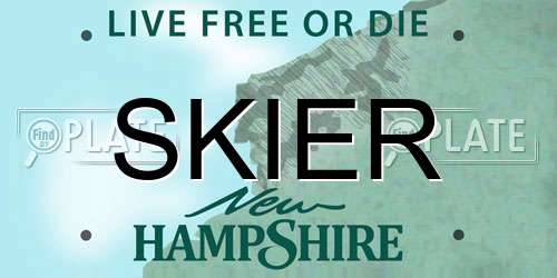 SKIER New Hampshire License Plate